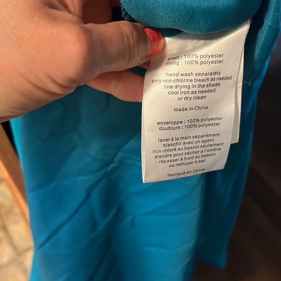 David’s Bridal BRIDESMAID SPAGHETTI STRAP FULL SKIRT Oasis - Picture 7 of 7